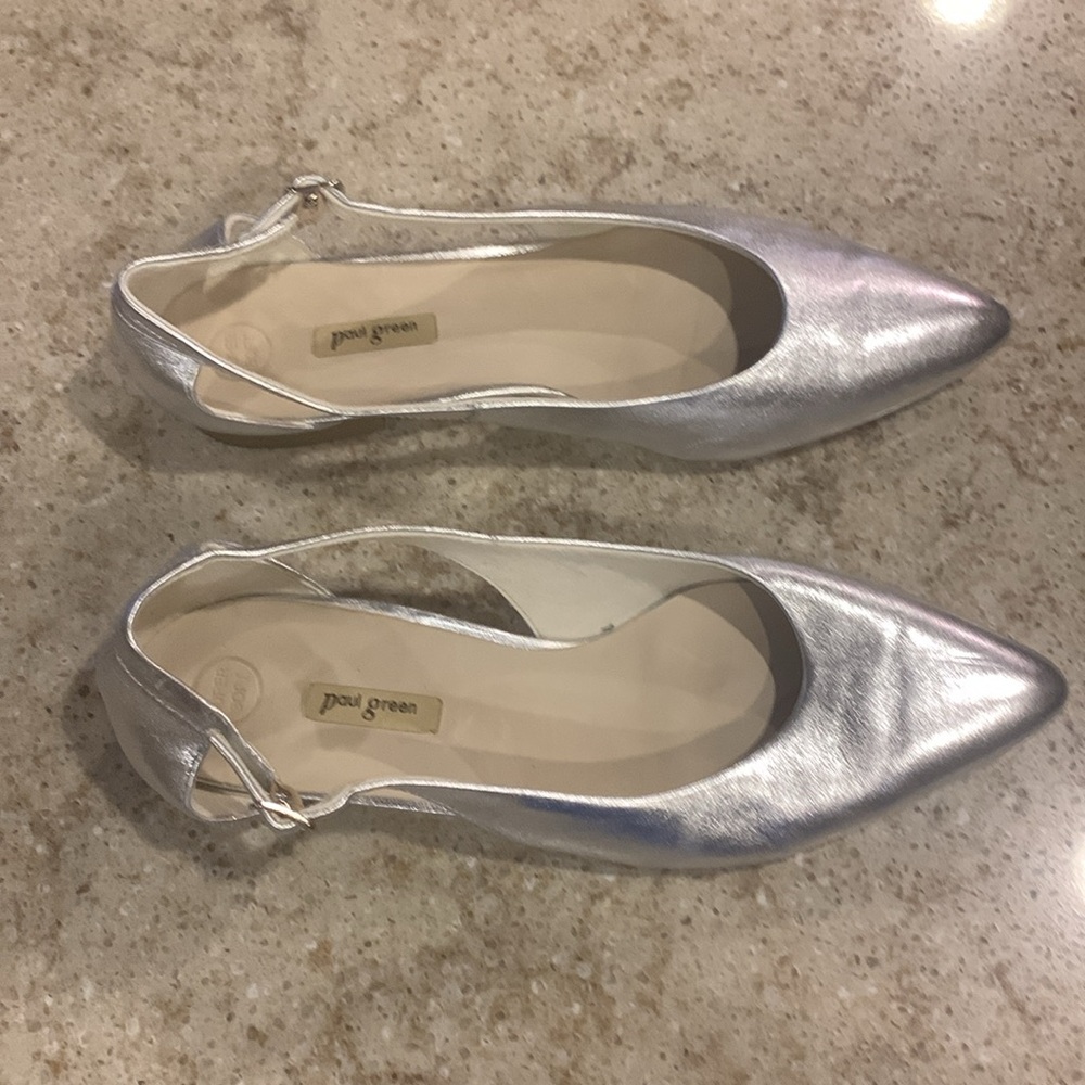 NWOT Paul Green Super Soft Silver Leather Ballet flats Size 9.5 - Picture 8 of 10